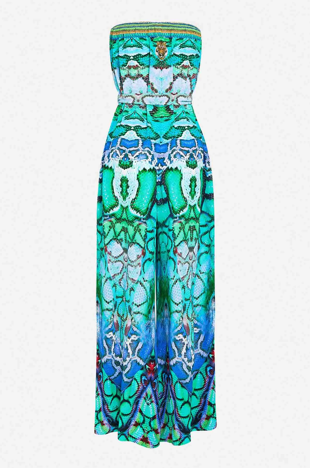 Camilla - Land Of Wonder Tie Waist Strapless Jumpsuit
