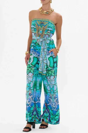 Camilla - Land Of Wonder Tie Waist Strapless Jumpsuit
