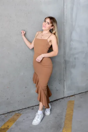 Cappuccino Dream Ruffle Dress