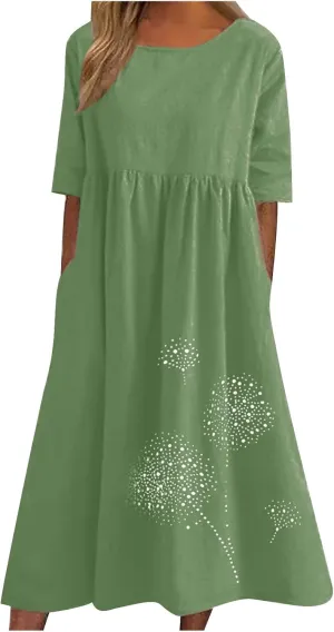 Ceboyel Women Boho Floral Summer Dresses Casual Maxi Dress Bohemian Flowy Long Dresses 2024 Trendy Vacation Clothes