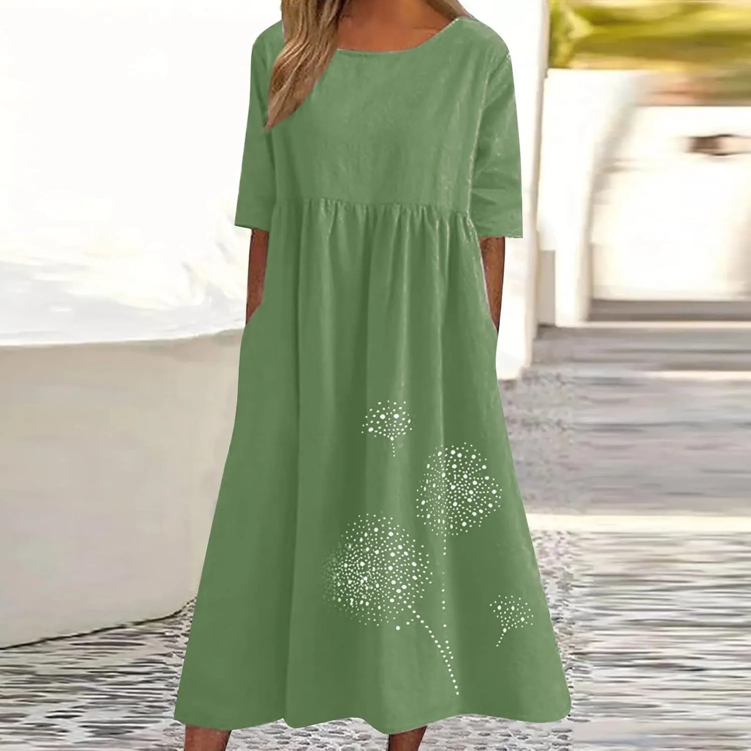 Ceboyel Women Boho Floral Summer Dresses Casual Maxi Dress Bohemian Flowy Long Dresses 2024 Trendy Vacation Clothes