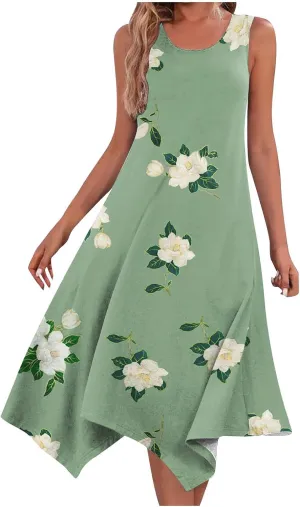 Ceboyel Women Boho Floral Summer Dresses Casual Tank Dress Sleeveless Sundreses Trendy Beach Vacation Clothing 2024