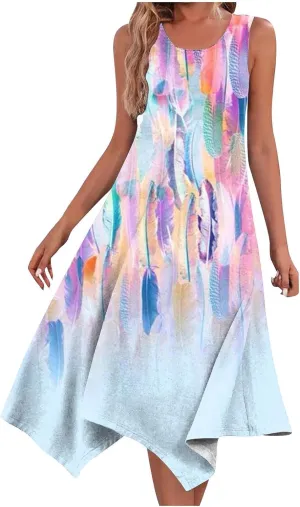 Ceboyel Women Boho Floral Summer Dresses Casual Tank Dress Sleeveless Sundreses Trendy Beach Vacation Clothing 2024