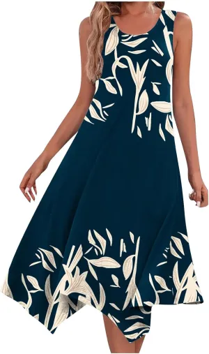 Ceboyel Womens Flowy Summer Dresses 2024 Floral Boho Sun Dress Sleeveless Tank Sundresses Trendy Beach Vacation Clothes