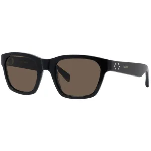 Celine Women's Sunglasses - Brown Lens Shiny Black Rectangular Frame | CL40206I 01E