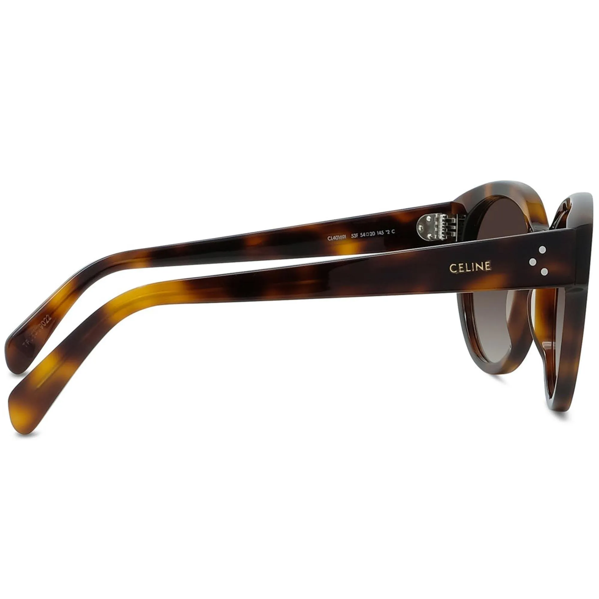 Celine Women's Sunglasses - Shiny Dark Havana Cat Eye Plastic Frame | CL40169I 53F