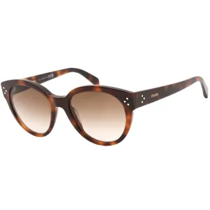 Celine Women's Sunglasses - Shiny Dark Havana Cat Eye Plastic Frame | CL40169I 53F