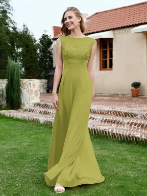 Chiffon And Lace Floor-length A-line Dress Clover Plus Size