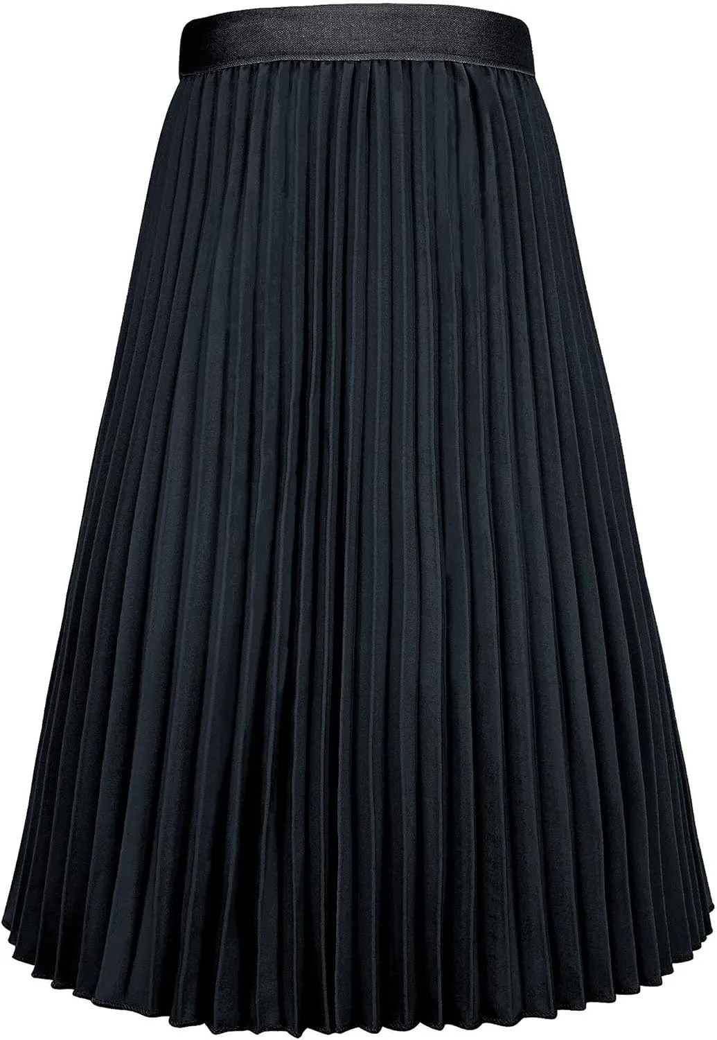 Chiffon Pleated Skirt for Girls High Waist Elastic A-Line Boho Swing Maxi Long Skirt