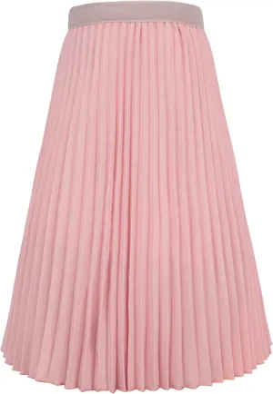 Chiffon Pleated Skirt for Girls High Waist Elastic A-Line Boho Swing Maxi Long Skirt