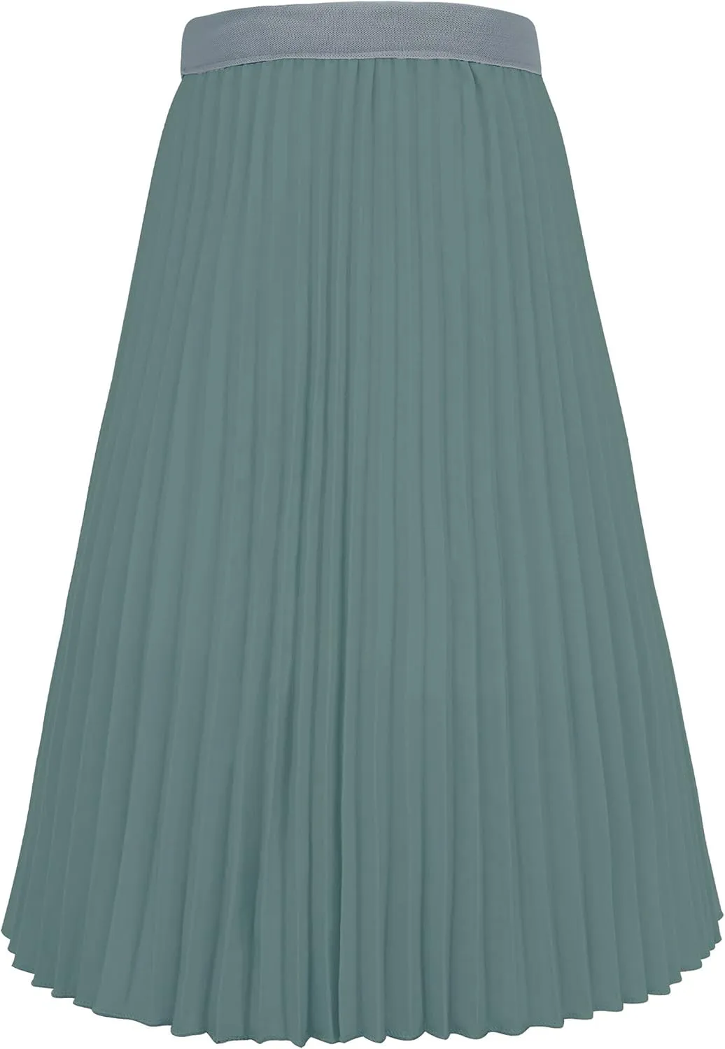 Chiffon Pleated Skirt for Girls High Waist Elastic A-Line Boho Swing Maxi Long Skirt