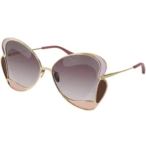 Chloe Women's Sunglasses - Butterfly Frame Purple Gradient Lens | CH0048S-30011230004