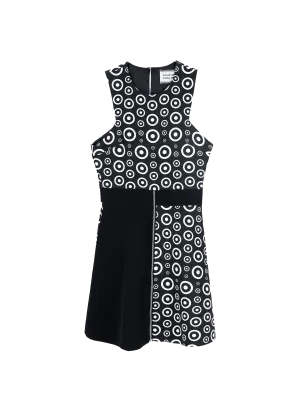 circle-print a-line mini dress