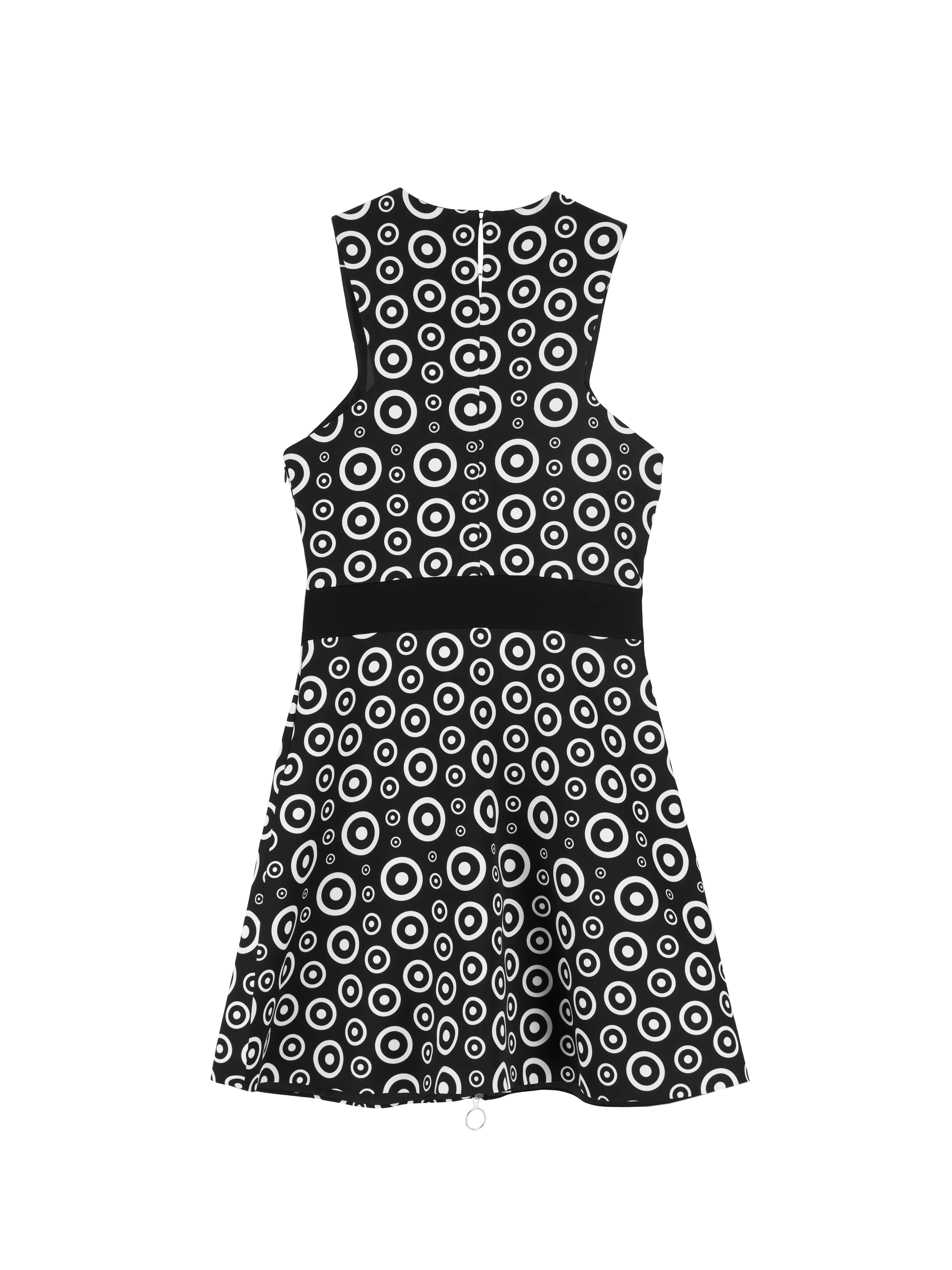 circle-print a-line mini dress