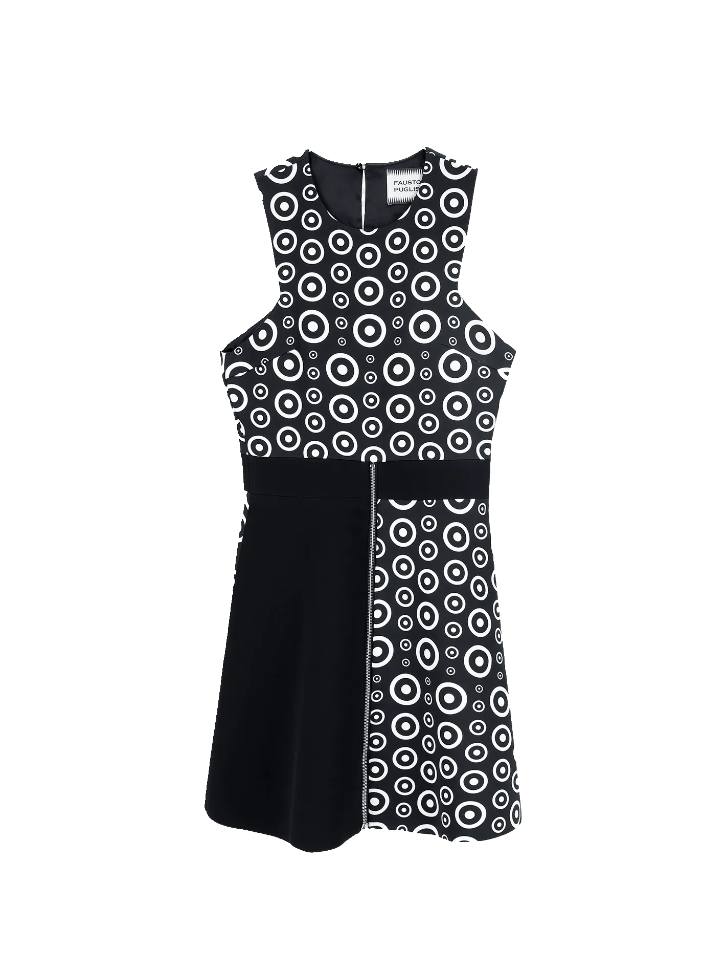 circle-print a-line mini dress