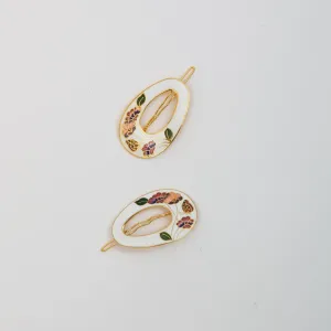 Cloisonné Hair Clips - Chunky Ovals