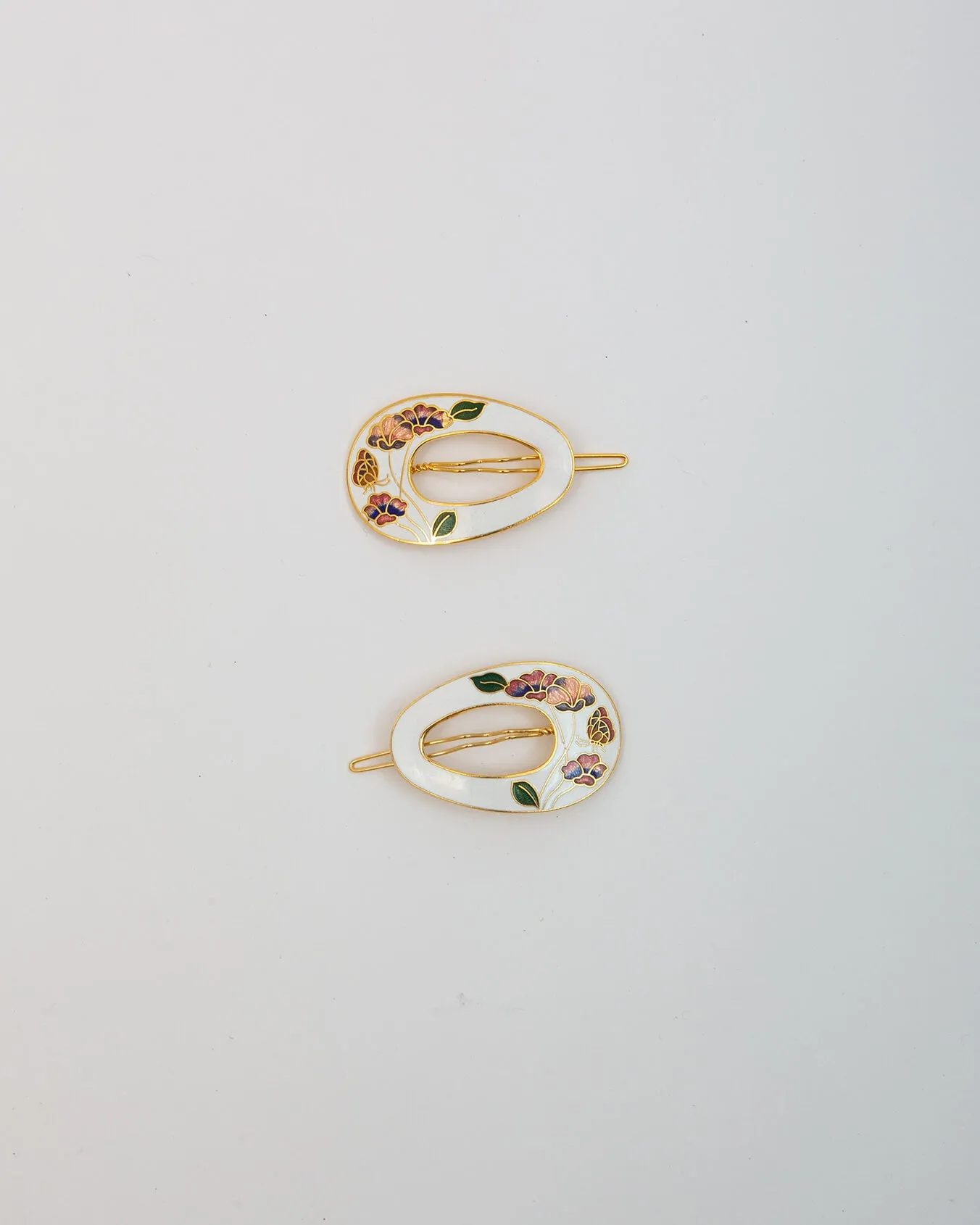 Cloisonné Hair Clips - Chunky Ovals