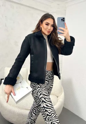 Couture Shearling Zip-Up Jacket