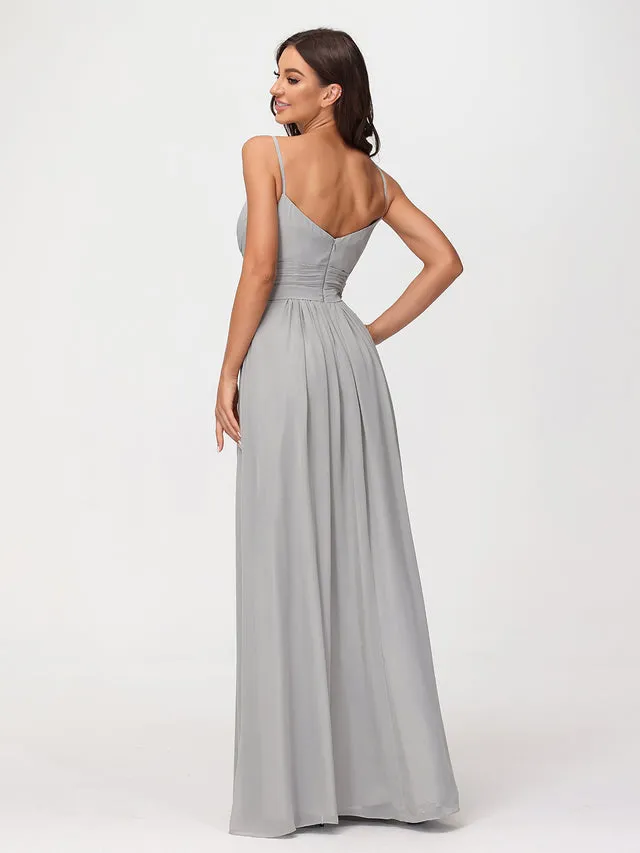 Cross Pleated Bodice Spaghetti Strap Dresses Clearance