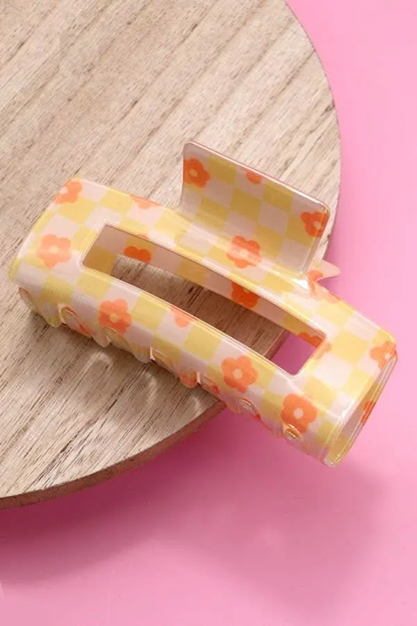 Daisy Checker Hair Claw