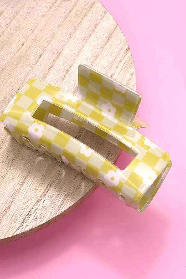 Daisy Checker Hair Claw