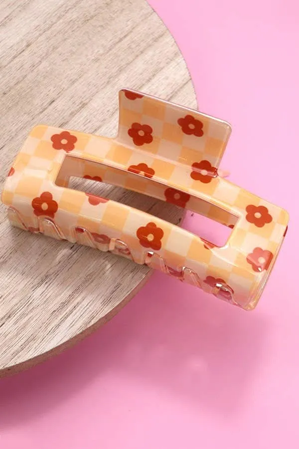 Daisy Checker Hair Claw