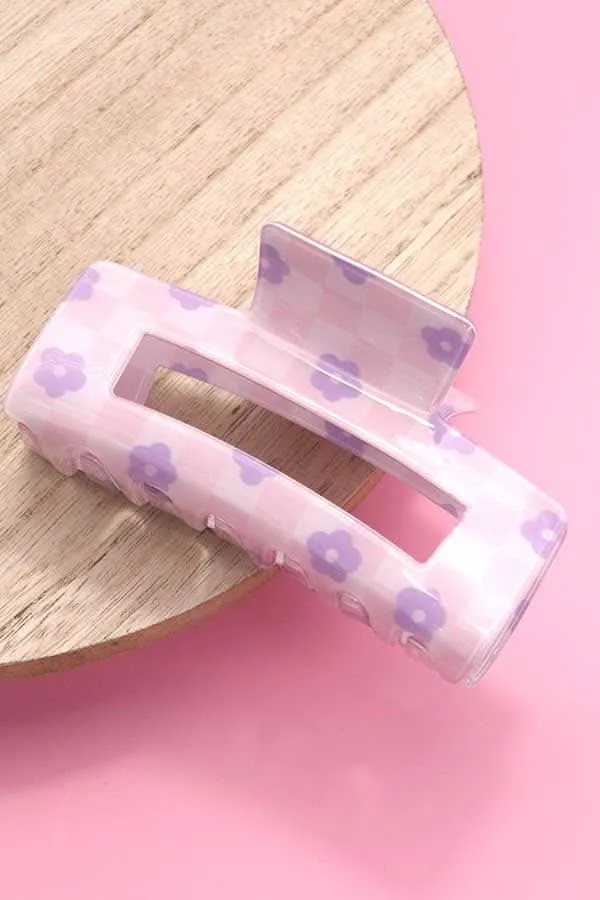 Daisy Checker Hair Claw