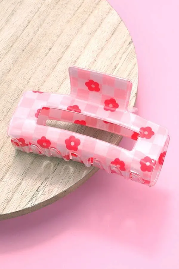 Daisy Checker Hair Claw