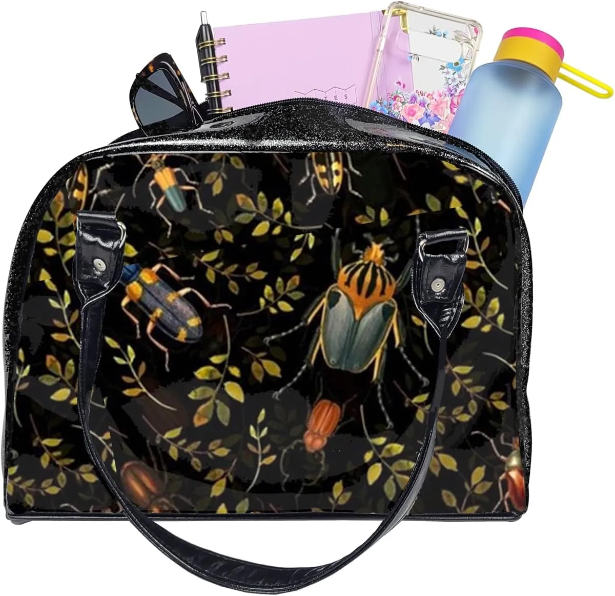 Dark Collection Colorful, Large, Whimsical, Womens Handbag, Purse, Travel Bag, Satchel, Favorite Tote