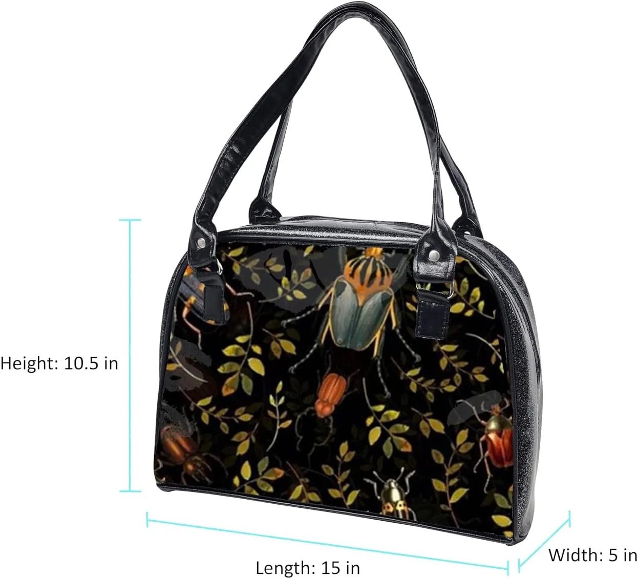 Dark Collection Colorful, Large, Whimsical, Womens Handbag, Purse, Travel Bag, Satchel, Favorite Tote