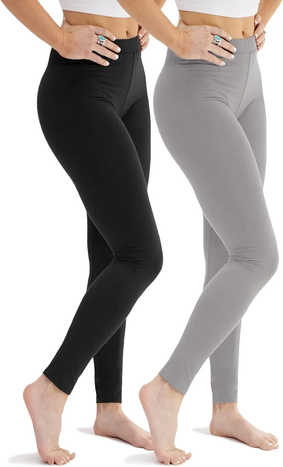 DEVOPS Women's 2 Pack High Waisted Ultra Soft Basic Leggings
