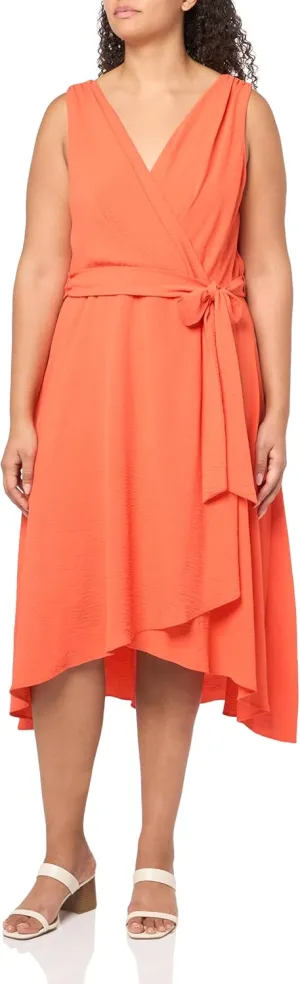 DKNY womens Knot Sleeve Fit and Flare Dress