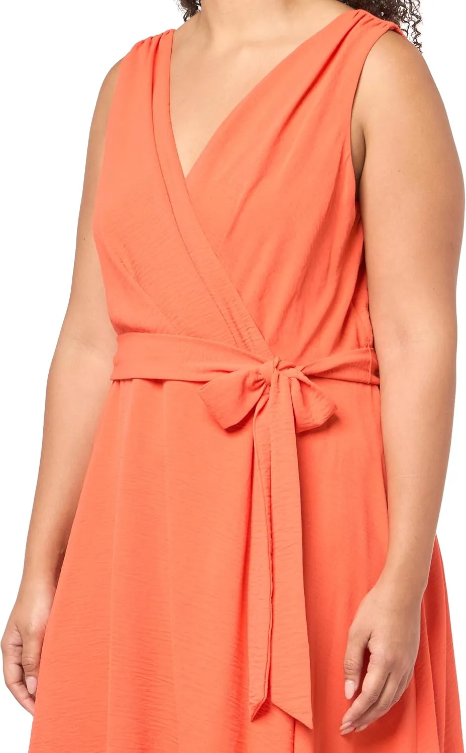 DKNY womens Knot Sleeve Fit and Flare Dress