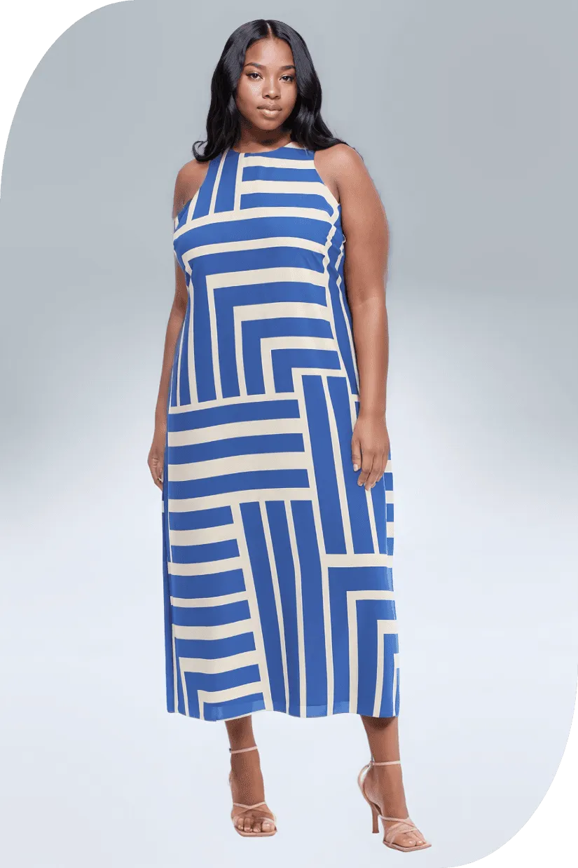 Donna Qunicy Halter Maxi in Blue