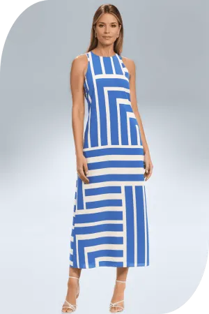 Donna Qunicy Halter Maxi in Blue