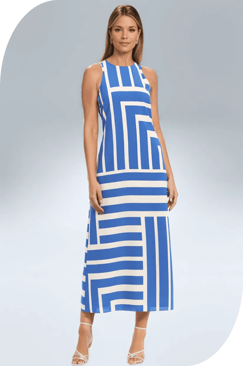 Donna Qunicy Halter Maxi in Blue