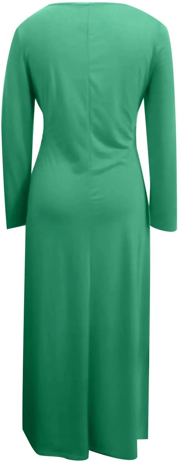 Dresses for Women Crisscross Twist Front V Neck Casual Short Sleeve Maxi Dress Pleated Beach Smocked Wedding Dress