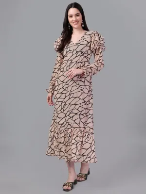 dresses for Women western wear Cream Maxi Dress