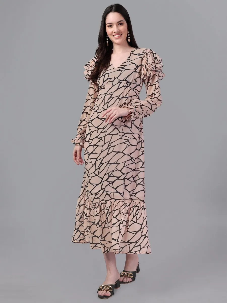 dresses for Women western wear Cream Maxi Dress
