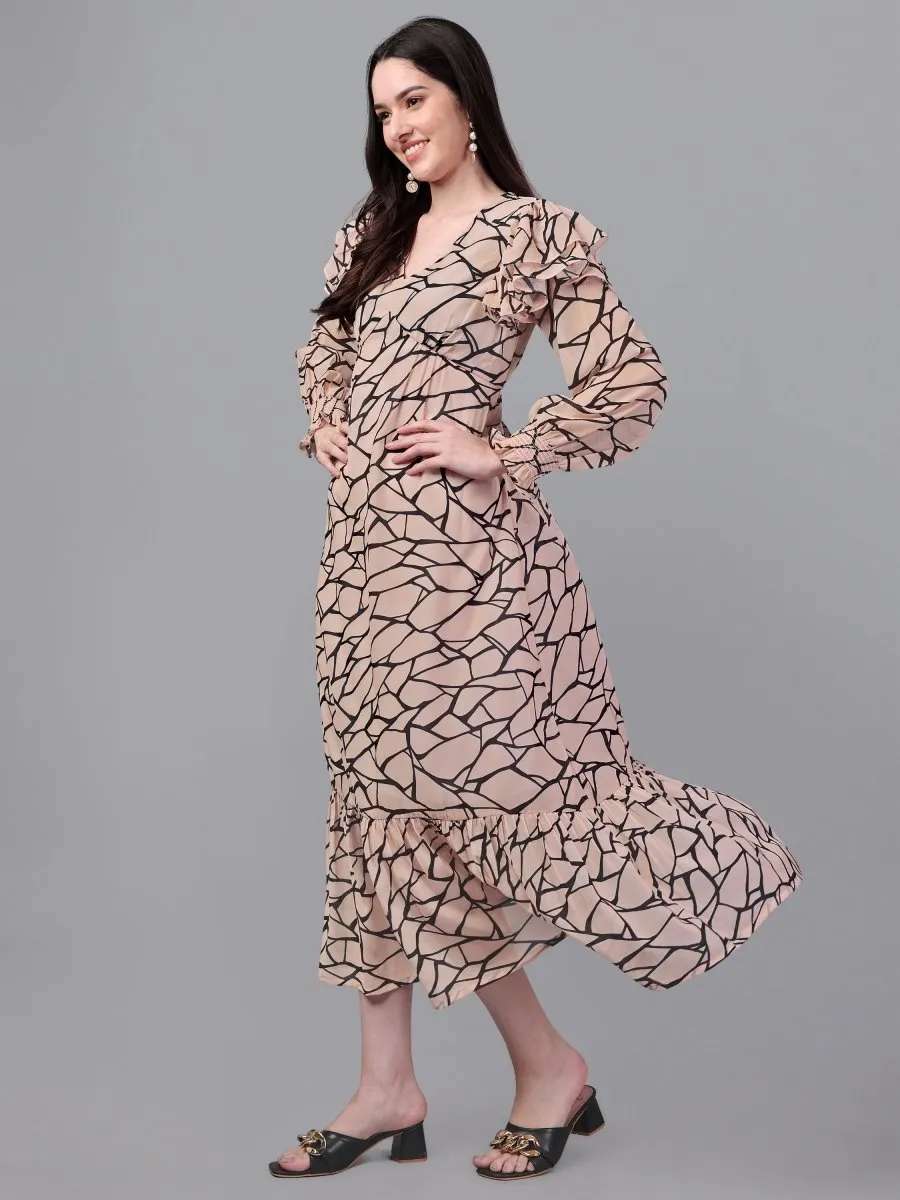 dresses for Women western wear Cream Maxi Dress