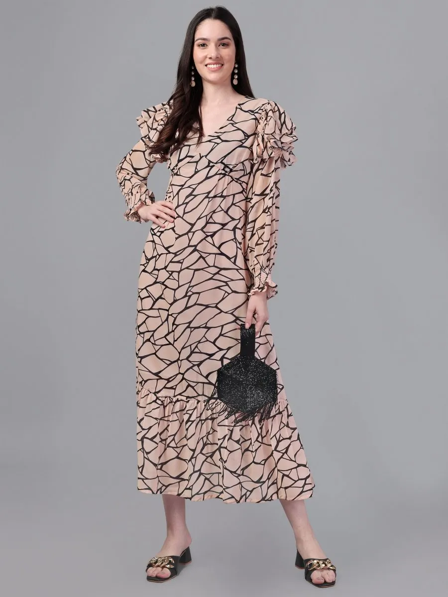 dresses for Women western wear Cream Maxi Dress