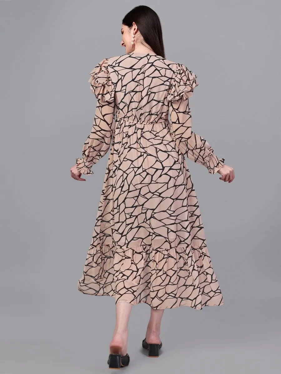 dresses for Women western wear Cream Maxi Dress