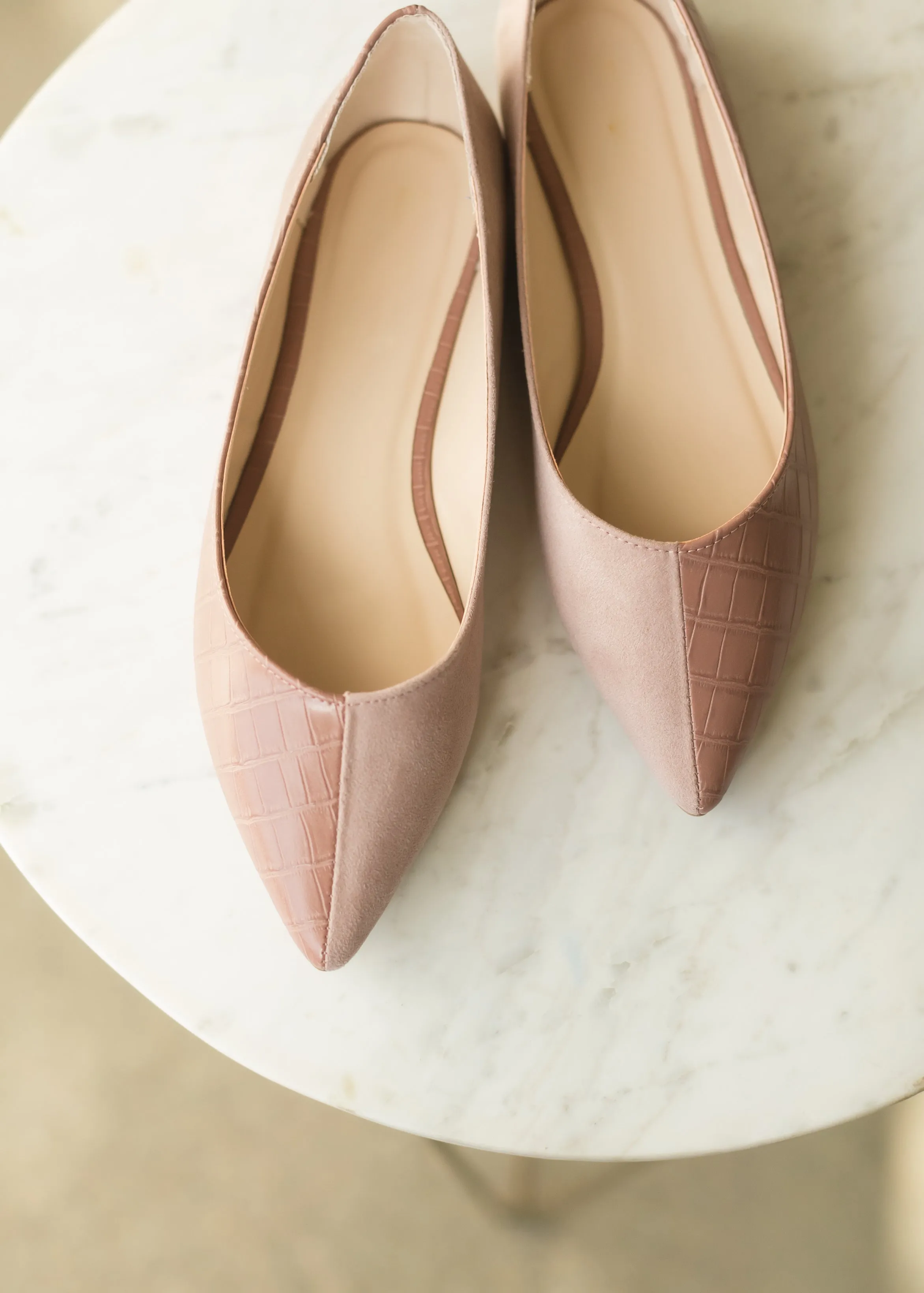 Duo Print Rose Pointed Flat - FINAL SALE
