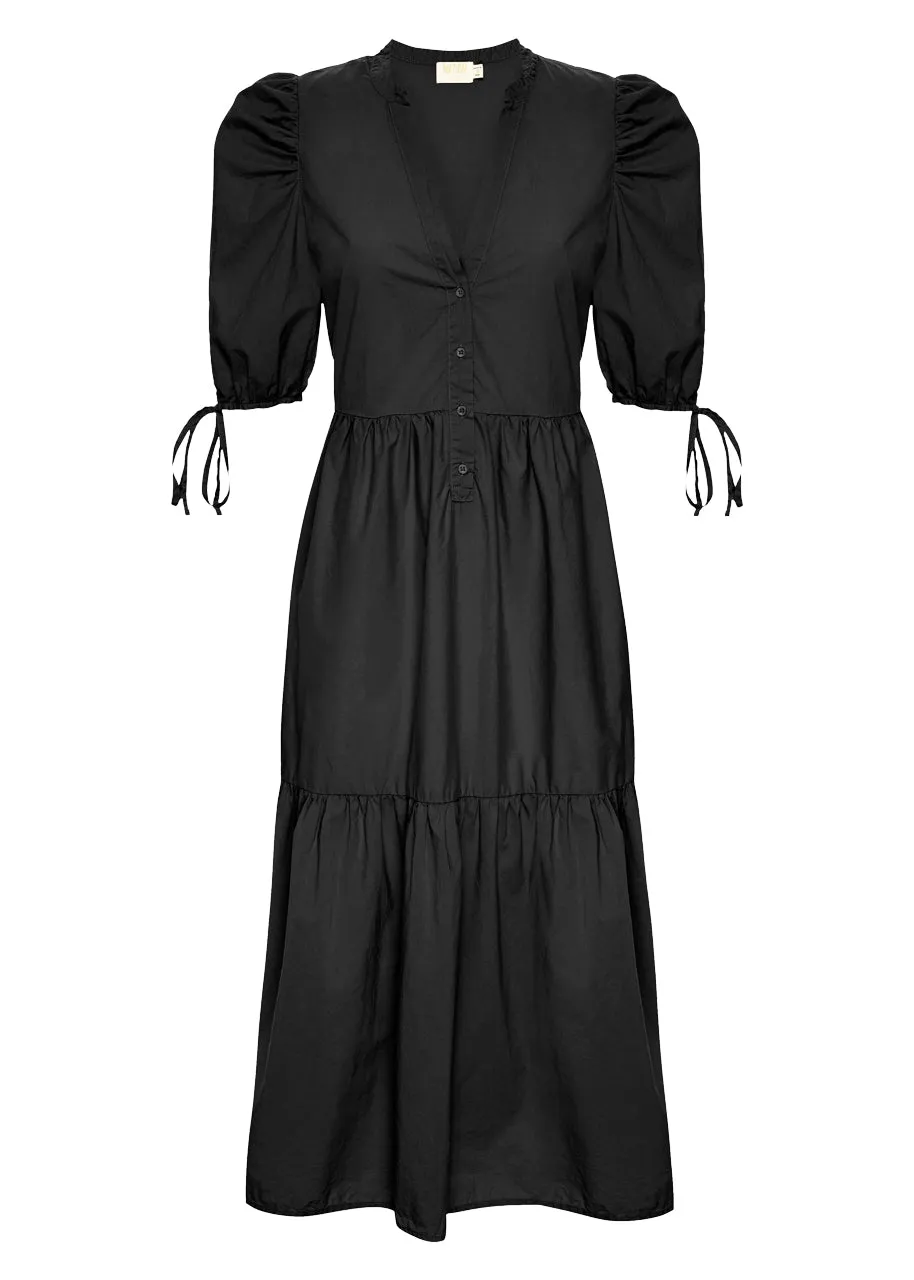 Dustin romantic midi dress in jet black