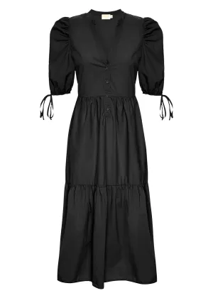 Dustin romantic midi dress in jet black