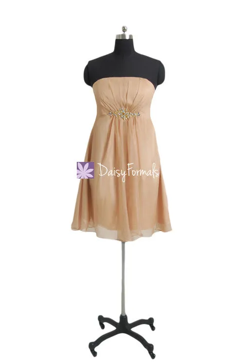 Elegant Chiffon Party Dress Chic Strapless Cocktail Dress Prom Dress (PR28072)