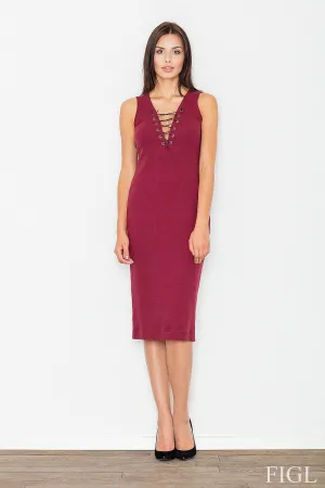 Elegant Cotton Evening Gown with Unique Tie-Up Neckline