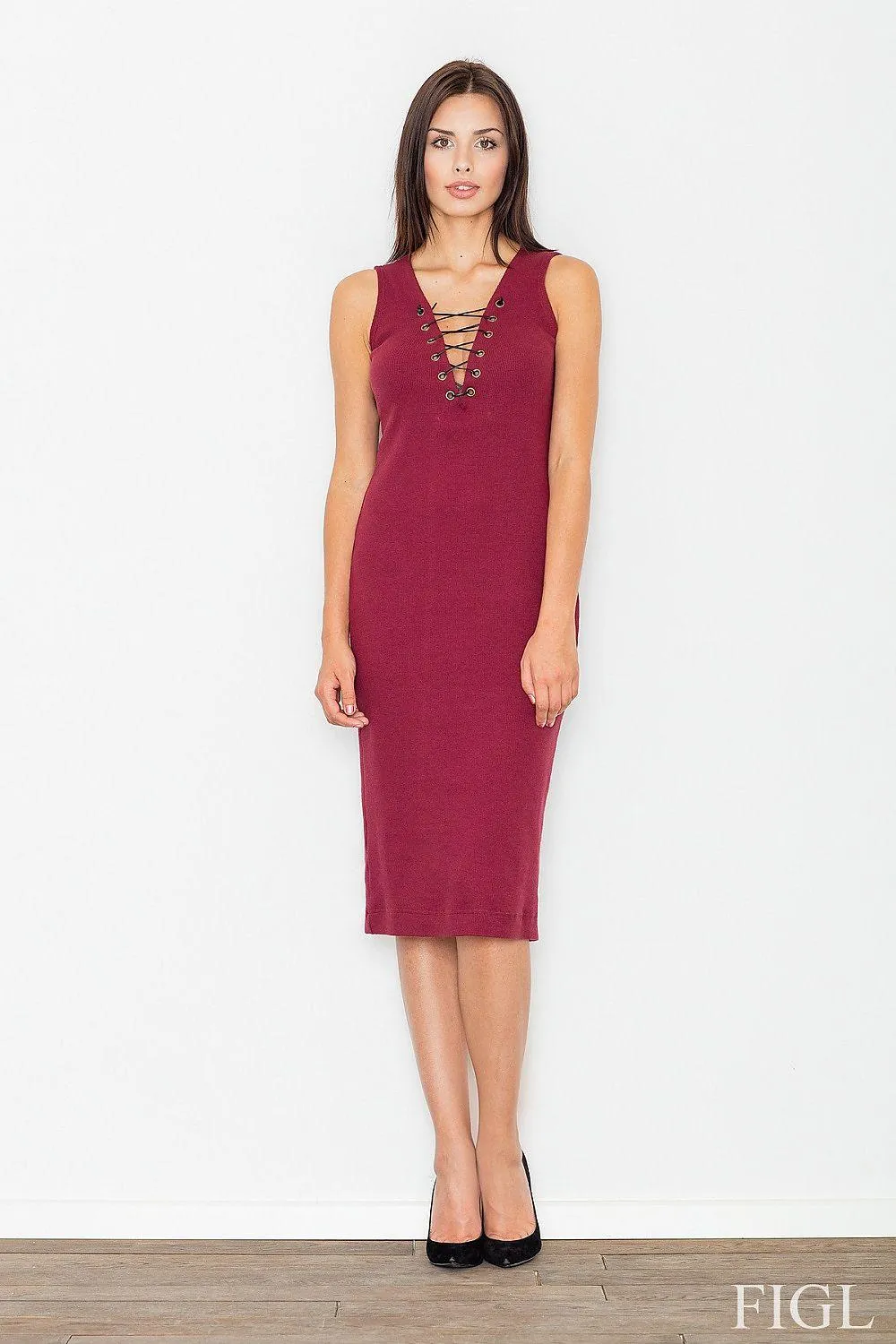 Elegant Cotton Evening Gown with Unique Tie-Up Neckline