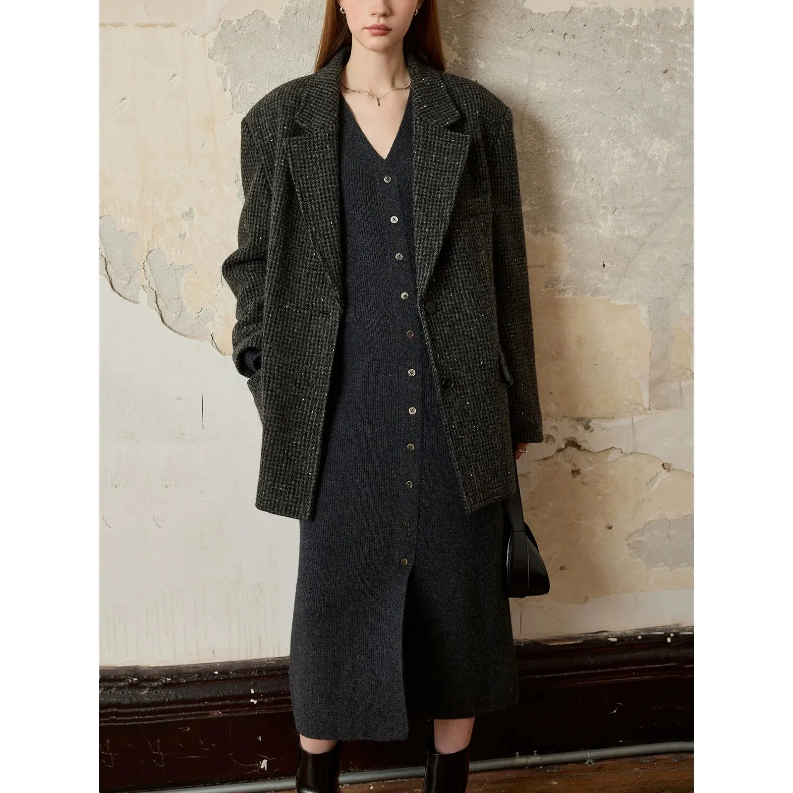 Elegant Knit Cardigan Dress