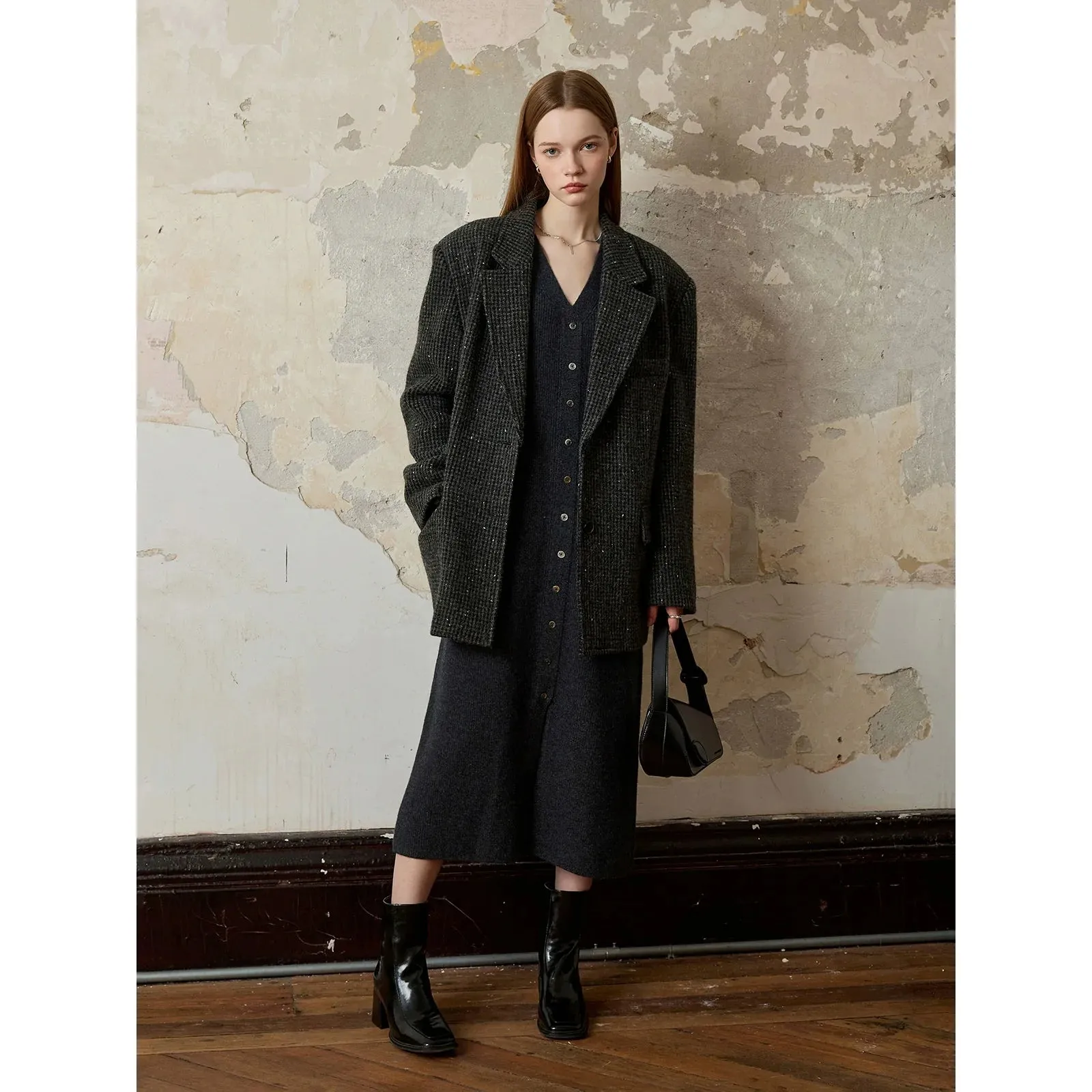 Elegant Knit Cardigan Dress